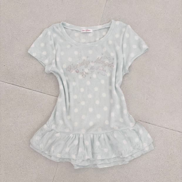 하늘 도트 반팔