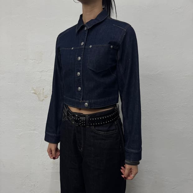 리바이스 인디고블루 코튼 혼방 LEJ 엔지니어드 쇼트 트러커 자켓