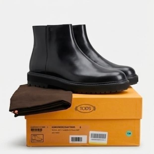 [정품/풀박스] 토즈(Tod's) 남성 지퍼 가죽 부츠 (네로 블랙, 사