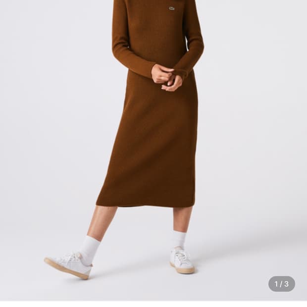 라코스테 여성 골지 롱 니트 원피스 EF2324-20C_AEV