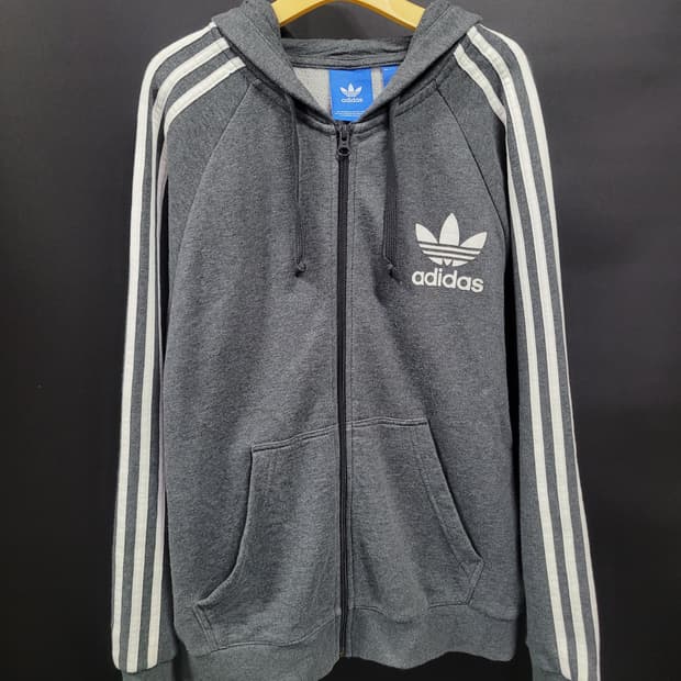 아디다스 불꽃 파이어버드 회흰 그레이 후드집업 