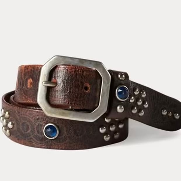 RRL 더블알엘 라스코 스터드 레더 벨트 32