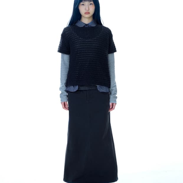 코이세이오 WAIST PANEL SKIRT CHARCOAL1