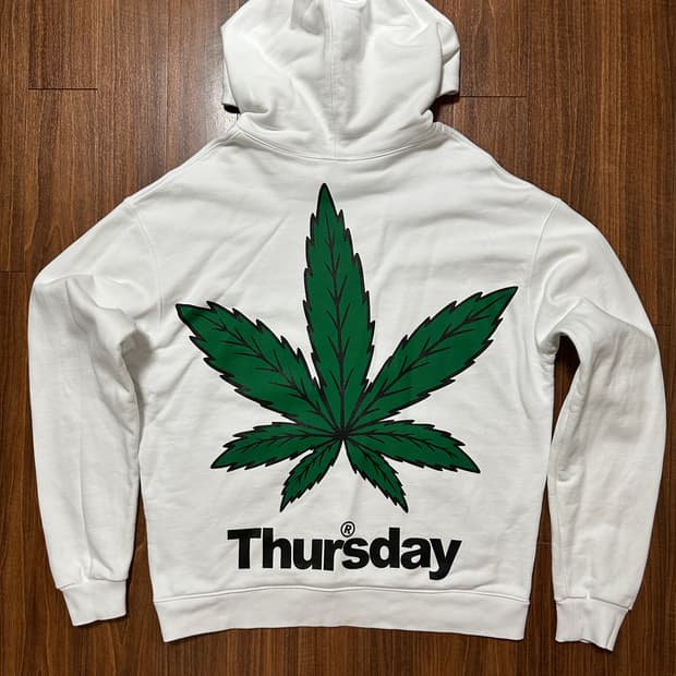 (M) 떨스데이420 마리화나 후드티 화이트 빌스택스