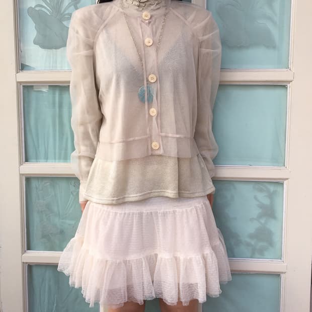 See through mesh cardigan