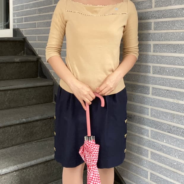 버버리 보트넥 5부 티셔츠