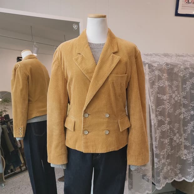 Nicole club 머스터드 코듀로이 자켓