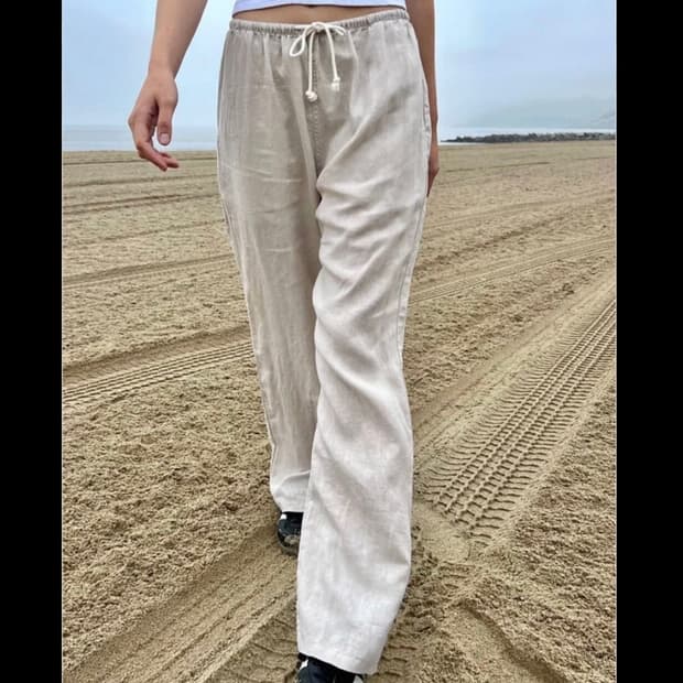brandy melville 아나스타샤 린넨 팬츠 퍼플