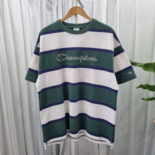 챔피온 Champion C3-R303 스트라이프 반팔티 1985