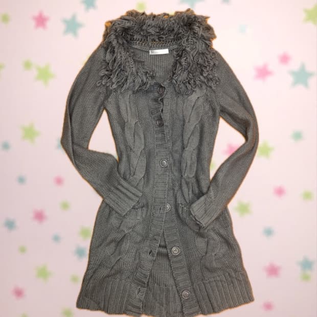 JPN 그런지 롱 케이블 가디건