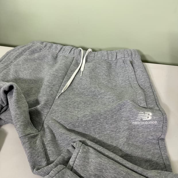 XL 뉴발란스 기본로고 그레이 밴딩 스웻팬츠