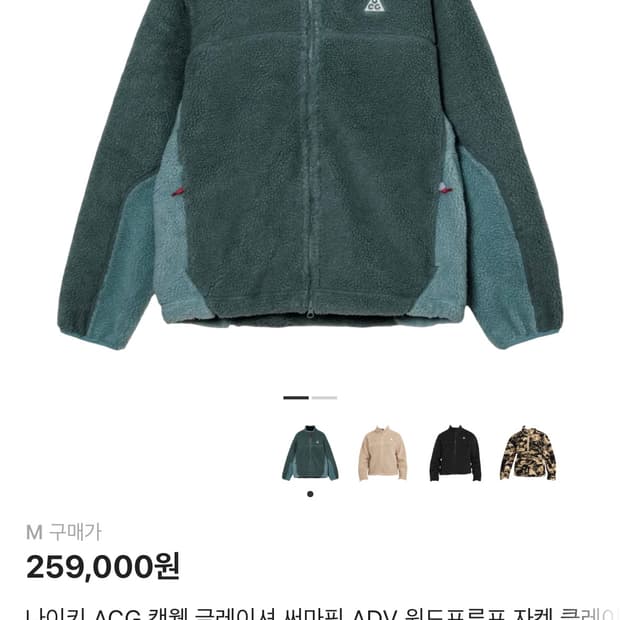 나이키 ACG 캔웰 글레이셔 써마핏 ADV 윈드프루프 자켓 클레이 그린 