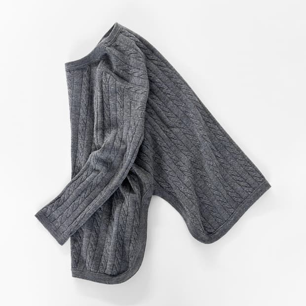 45rpm 울 케이블 니트 크루넥 스웨터