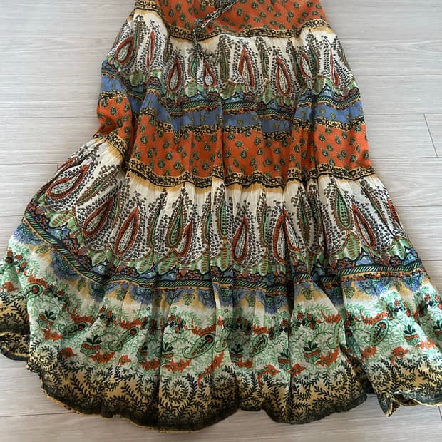 히피 에스닉 스커트 빈티지 모리걸