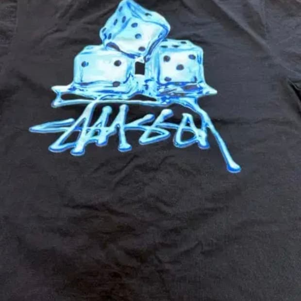 스투시 멜티드 얼음 티셔츠 블랙 stussy melted tee
