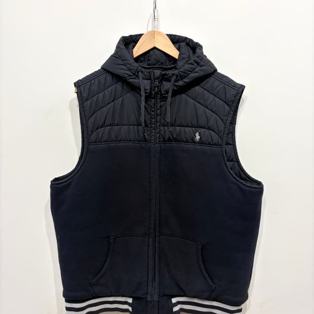 폴로 랄프로렌 코튼 후드 패딩 베스트