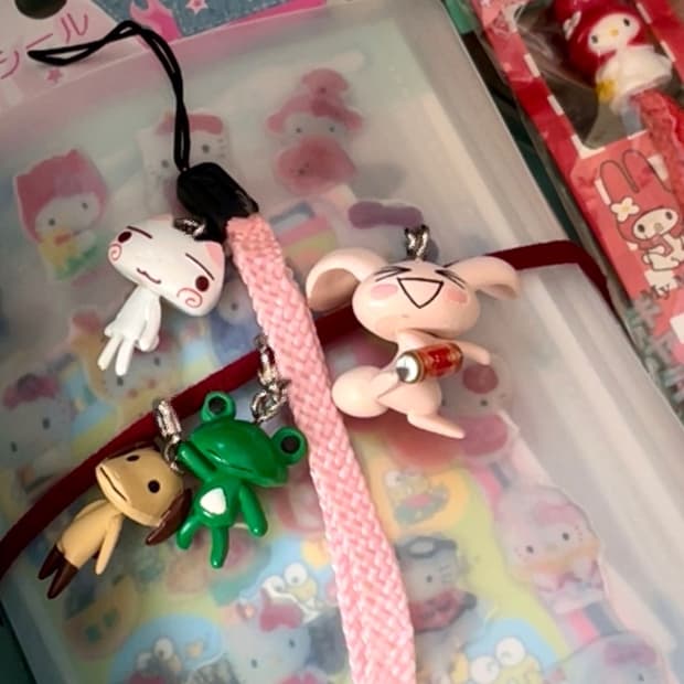 일본 고전 도코데모잇쇼 스트랩 피규어 키링 토로 쥰 리키 피에르