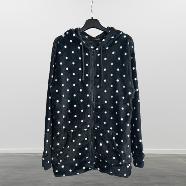 VANDASH 도트 플리스 후드 집업