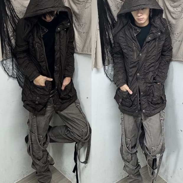 Shirring Detail Y2K Grunge Mood Deep Bro