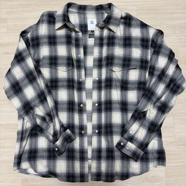 [2] 폴리테루 루즈드 체크 셔츠 웨스턴 에크루 옴브레