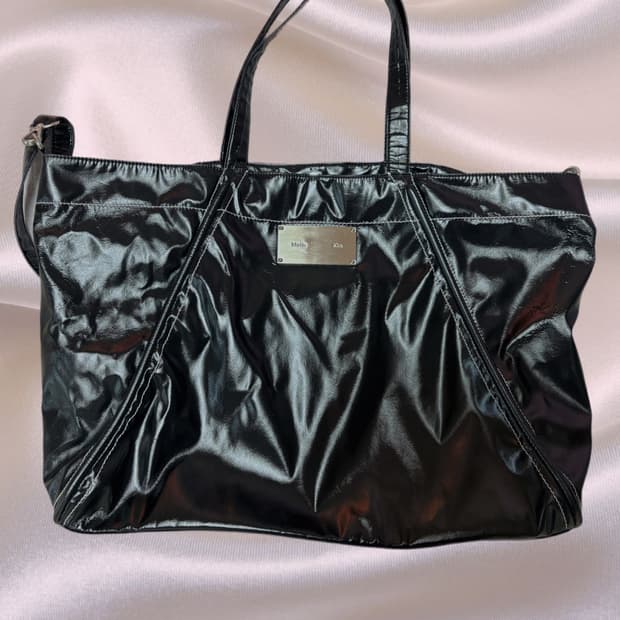 마뗑킴 빅 코팅 토트백 블랙