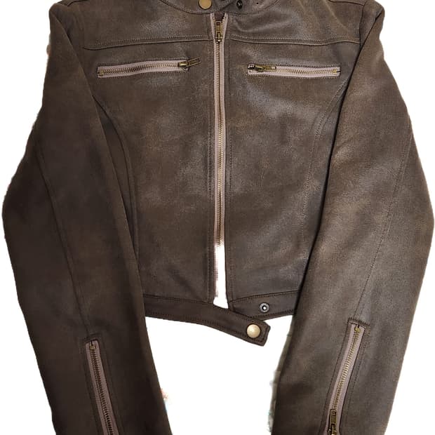 라이더 노카라 레더 브라운 자켓
