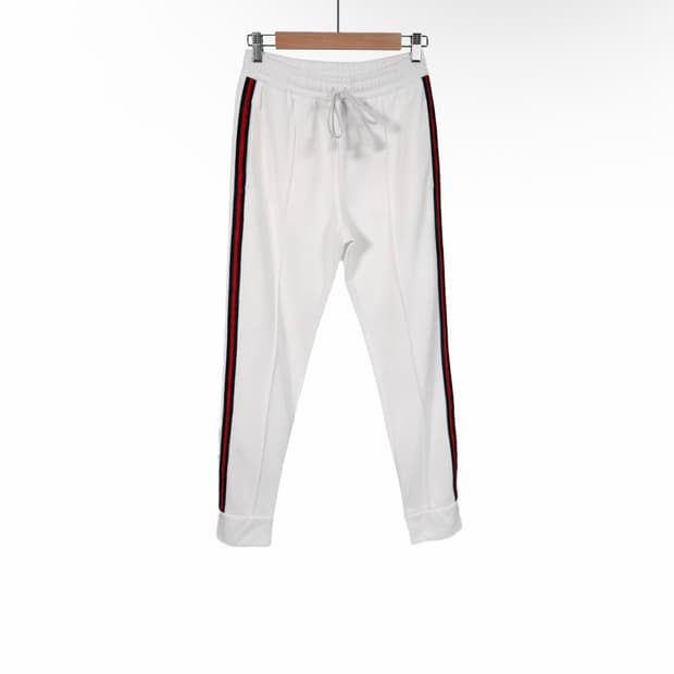 [S] 구찌 여성 체리 자수 테크니컬 트랙 트레이닝 조거 팬츠 화이트