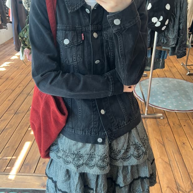 리바이스 블랙 데님 자켓 