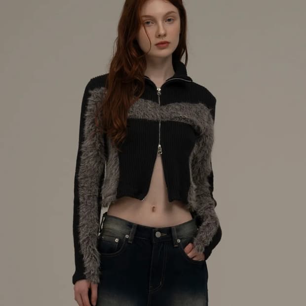 미드나잇무브 hair zip up (dark grey) 