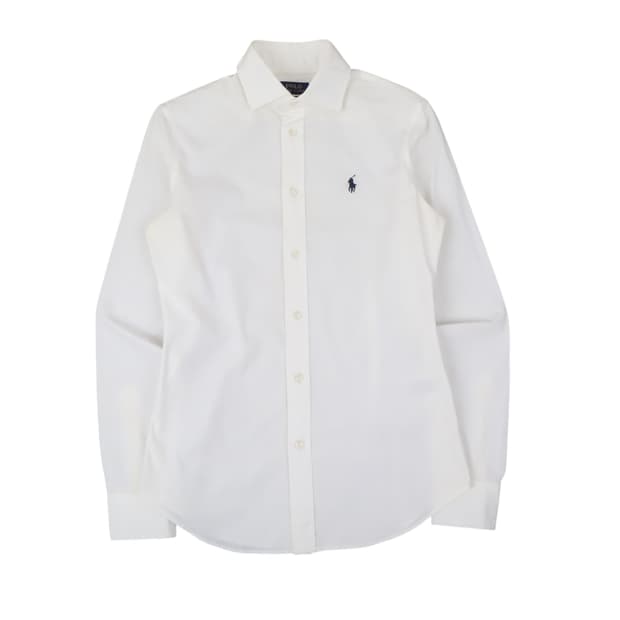 폴로 랄프로렌 우먼스 화이트 코튼 셔츠