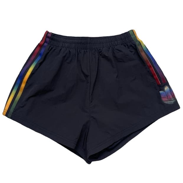 ADIDAS 레인보우 트레포일 트랙 쇼츠 블랙 S