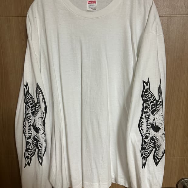 [XL] 슈프림 안티히어로 이글 롱슬리브 티셔츠 화이트
