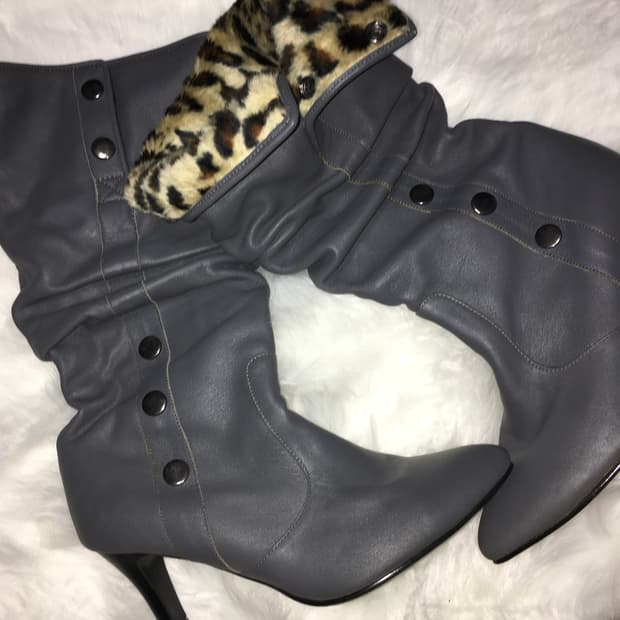 leopard fur boots 240-245
