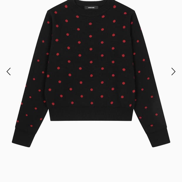 오헤시오 CASHMERE DOT KNIT, BLACK RED