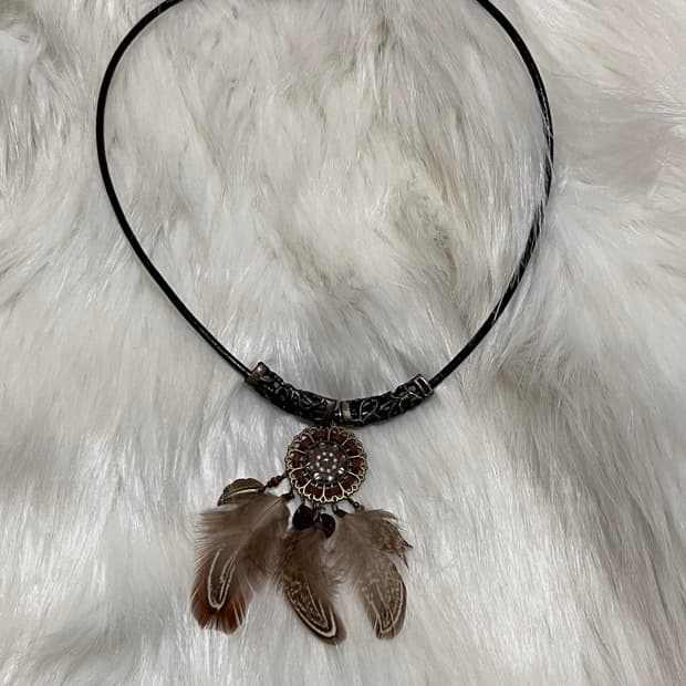 오리엔탈 깃털 드림캐쳐 목걸이