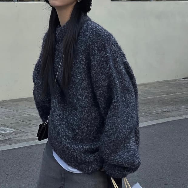 트리밍버드 Poodle Alpaca Knit [ Night Fog ]