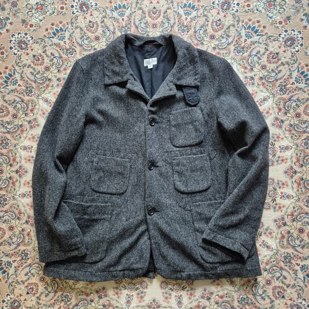 미국 제조 엔지니어드 가먼츠 헤링본 울 재킷