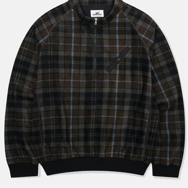 sunlove plaid player fleece pullover