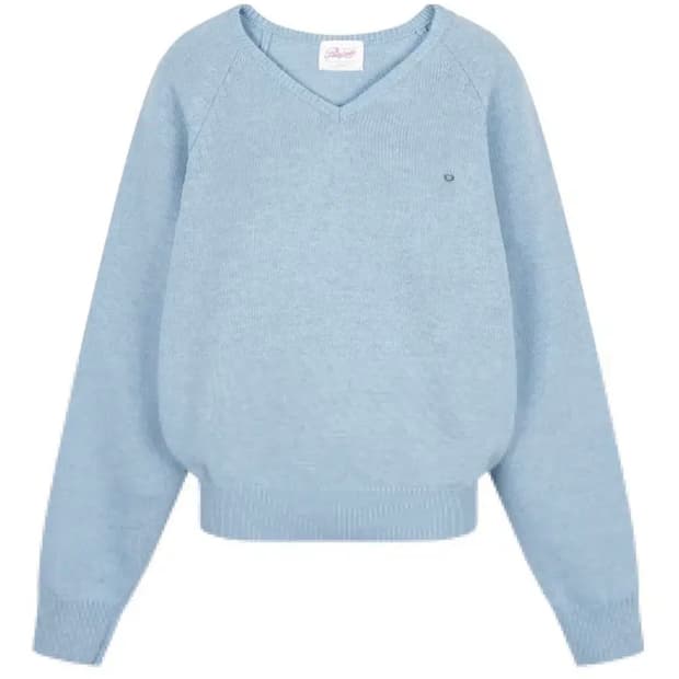 페일제이드 오버핏 울 브이넥 니트 스카이블루