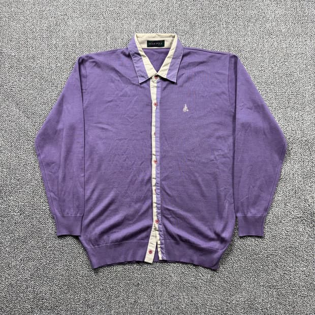 빈폴 스몰로고 투톤 미니멀 가디건