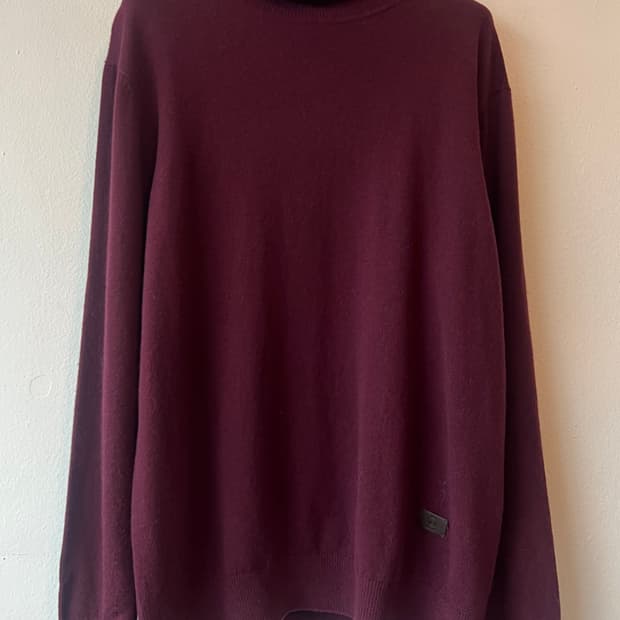 보그너 골프 버건디퍼플 캐시미어100 터틀넥니트
