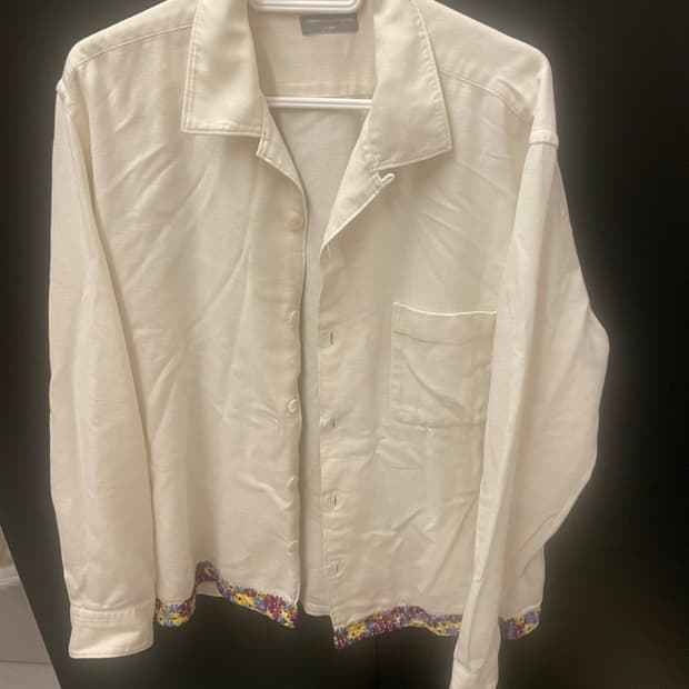 꼼데가르송 다나카옴므 플라워 패턴 오픈카라 셔츠