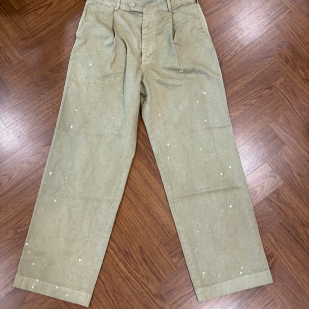 AURALEE 베이지 페인팅 면바지  5사이즈 새상품 