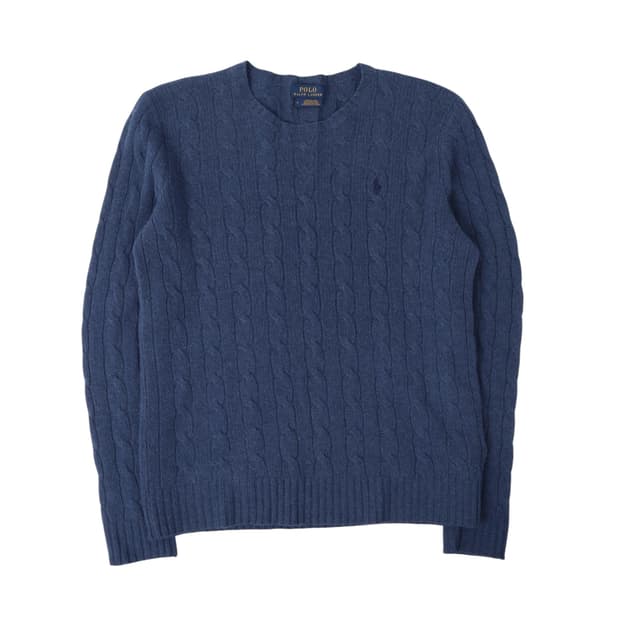 폴로 랄프로렌 블루 울 캐시미어 니트