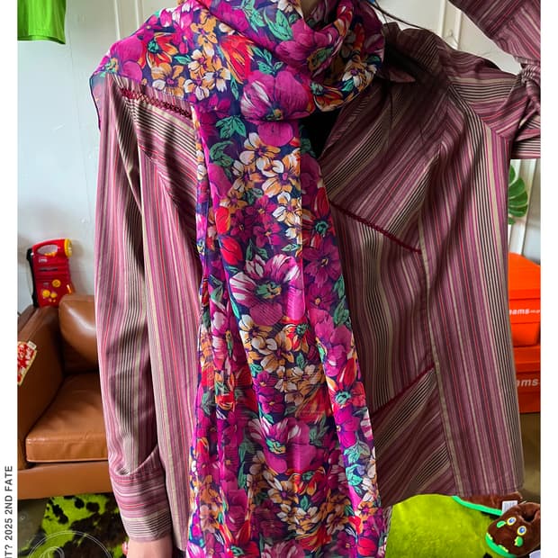 Japanese Vintage Floral Long Scarf