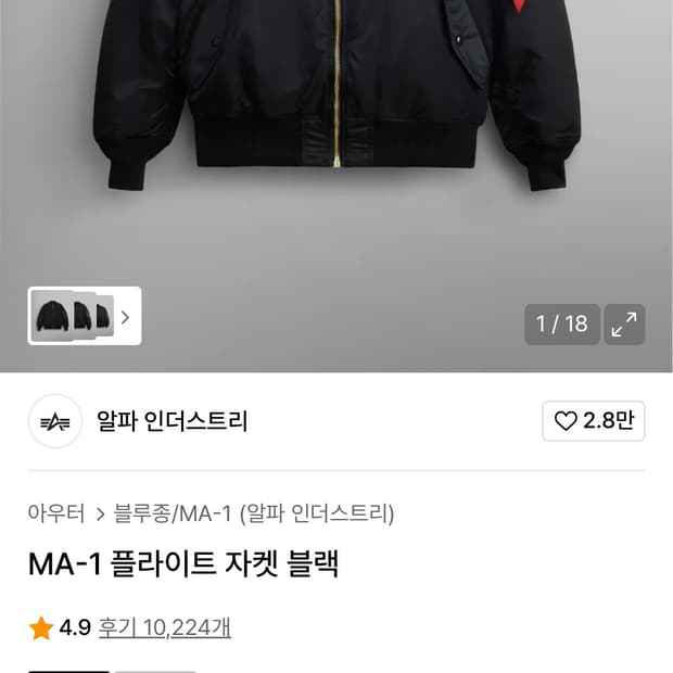 알파인더스트리 ma-1