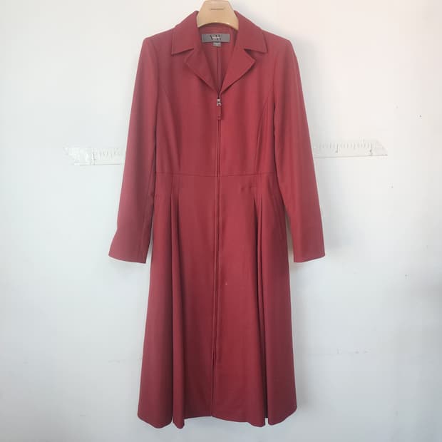 베라왕 레드 모직 롱 코트