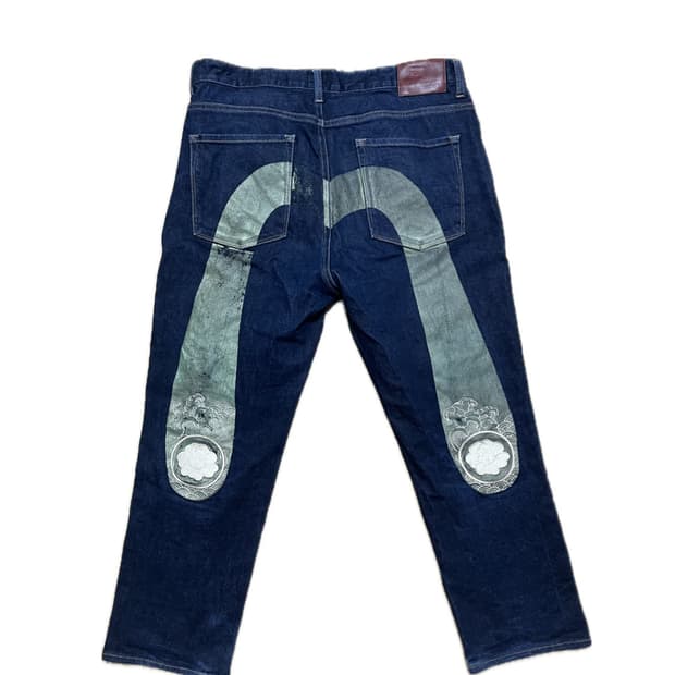 에비수 빅로고 배기데님팬츠