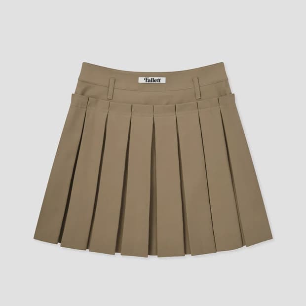 당일배송) 팔렛 더블 레이어드 플리츠 스커트 베이지 S