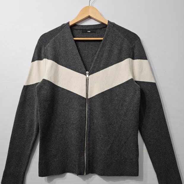 한섬 시스템 system 지퍼 브이넥 가디건 95